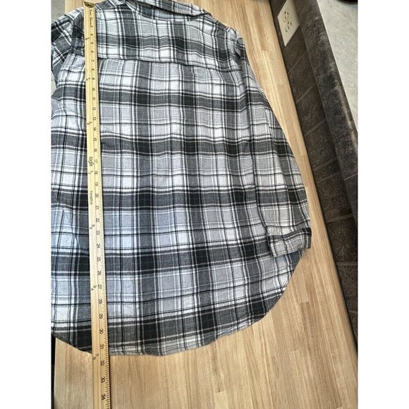 Treasure & Bond Shirt Womens Large Flannel Tunic Top Button Up Boyfriend Grunge - Picture 7 of 8
